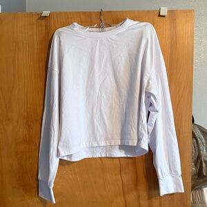 White Long Sleeve Crop Shirt